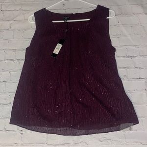 NWT Talbots Purple Sleeveless Sequined Top! Sz 14 Petite
